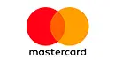 Mastercard logo featuring two overlapping circles, one red and one yellow-orange, with the word 'mastercard' below.
